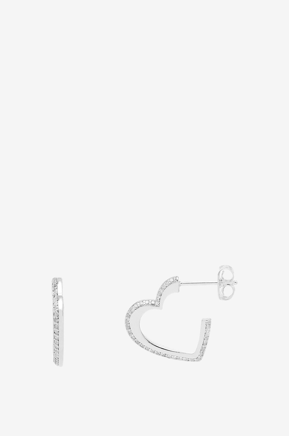 ESTELLA BARTLETT CZ Open Heart silver-tone hoop earrings Women GREY 1
