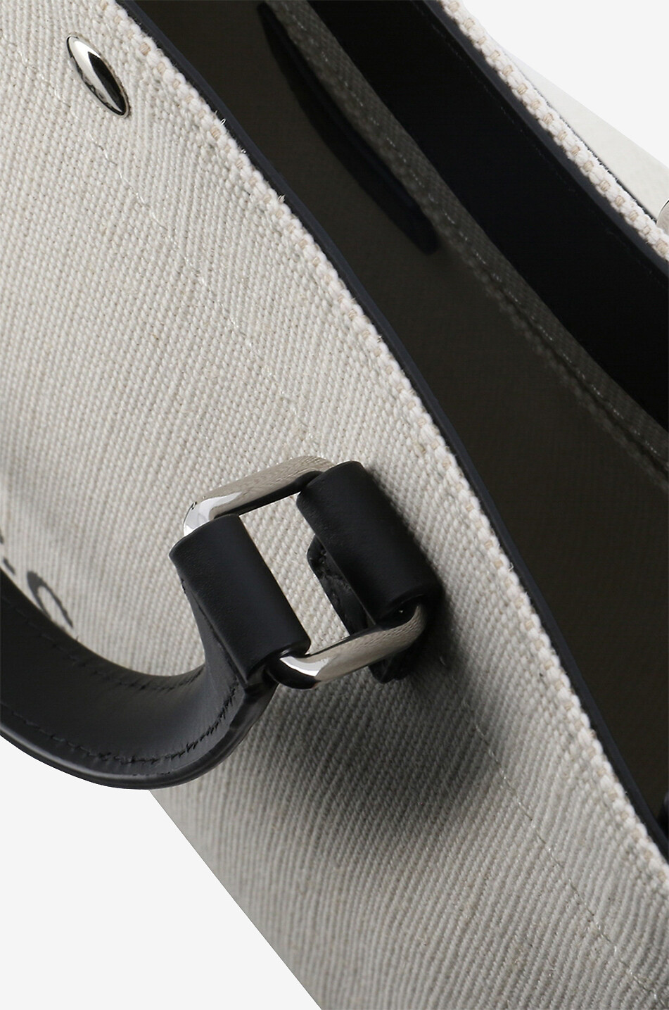 Horizontaler kleiner Shopper aus Segeltuch und Leder Camille 2.0