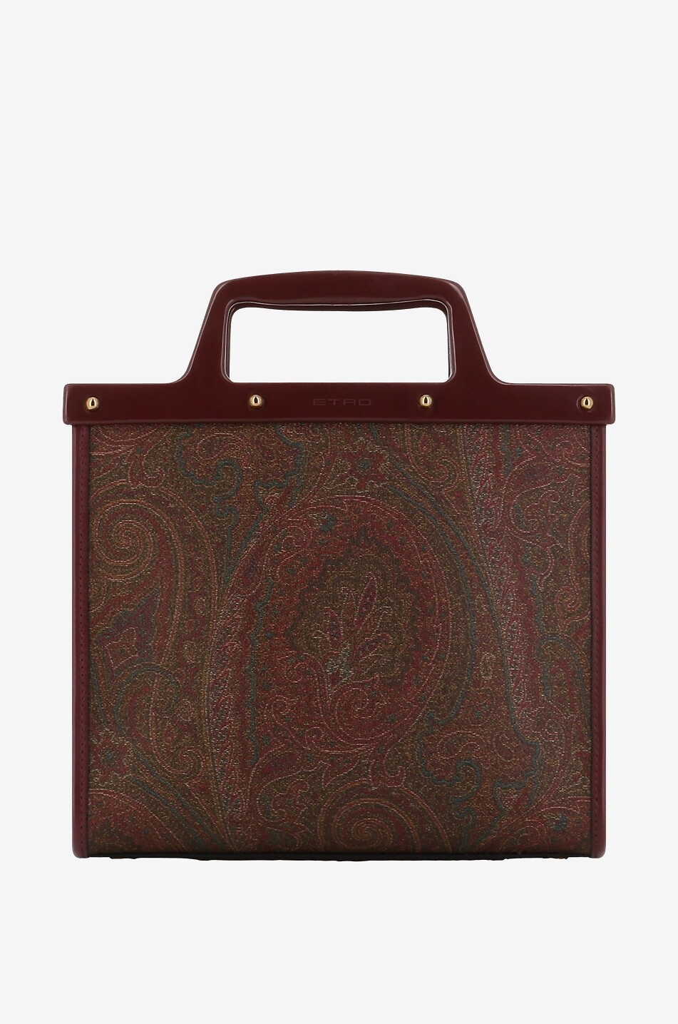 ETRO Love Trotter Small jacquard and leather tote bag Women RED 3
