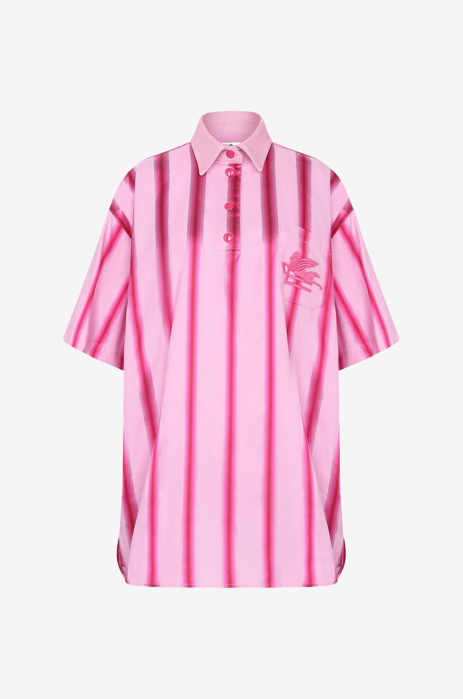 Pegaso striped short-sleeved maxi shirt