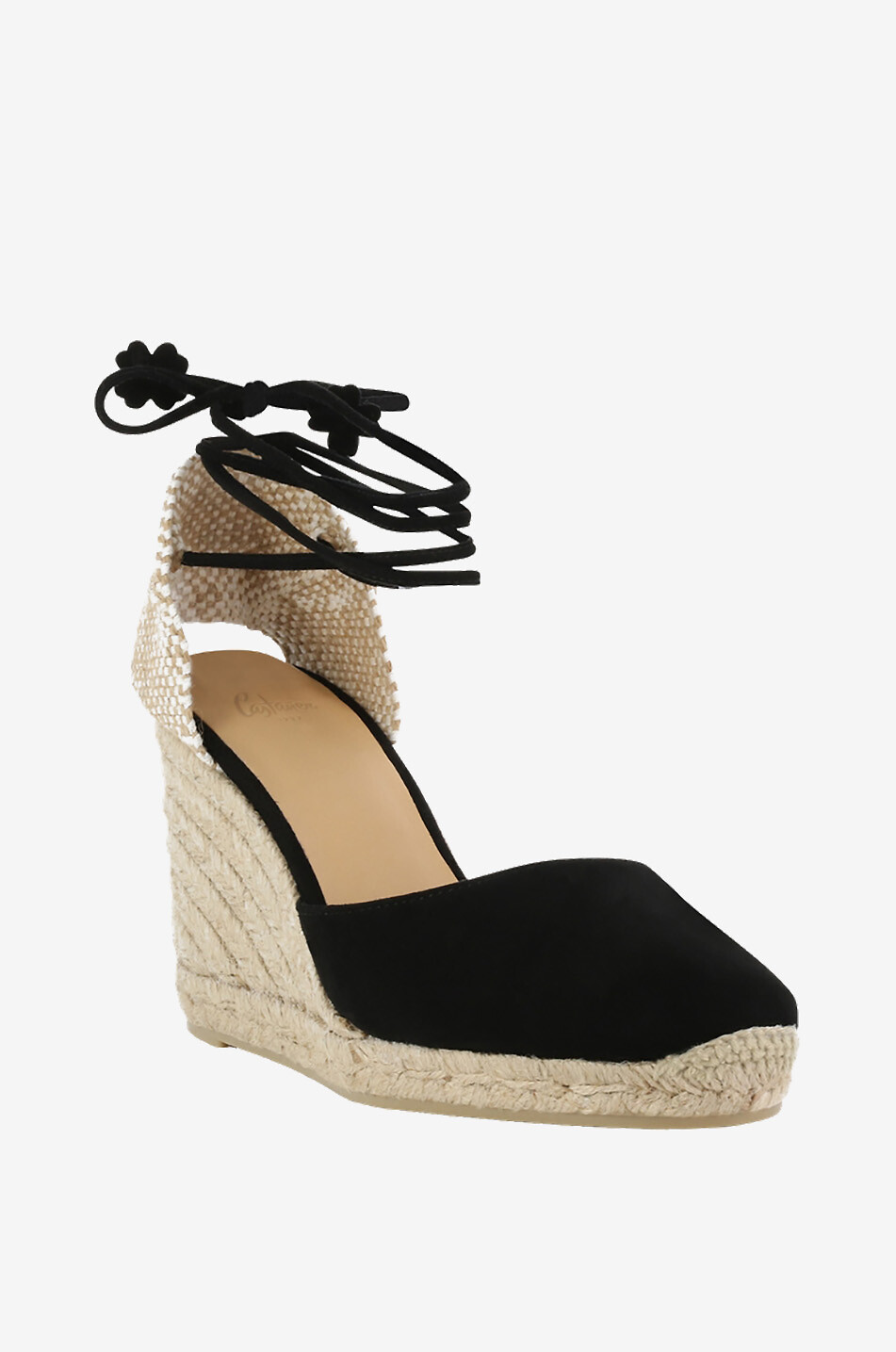 CASTANER Espadrilles à talon en daim Carina Femme NOIR 1