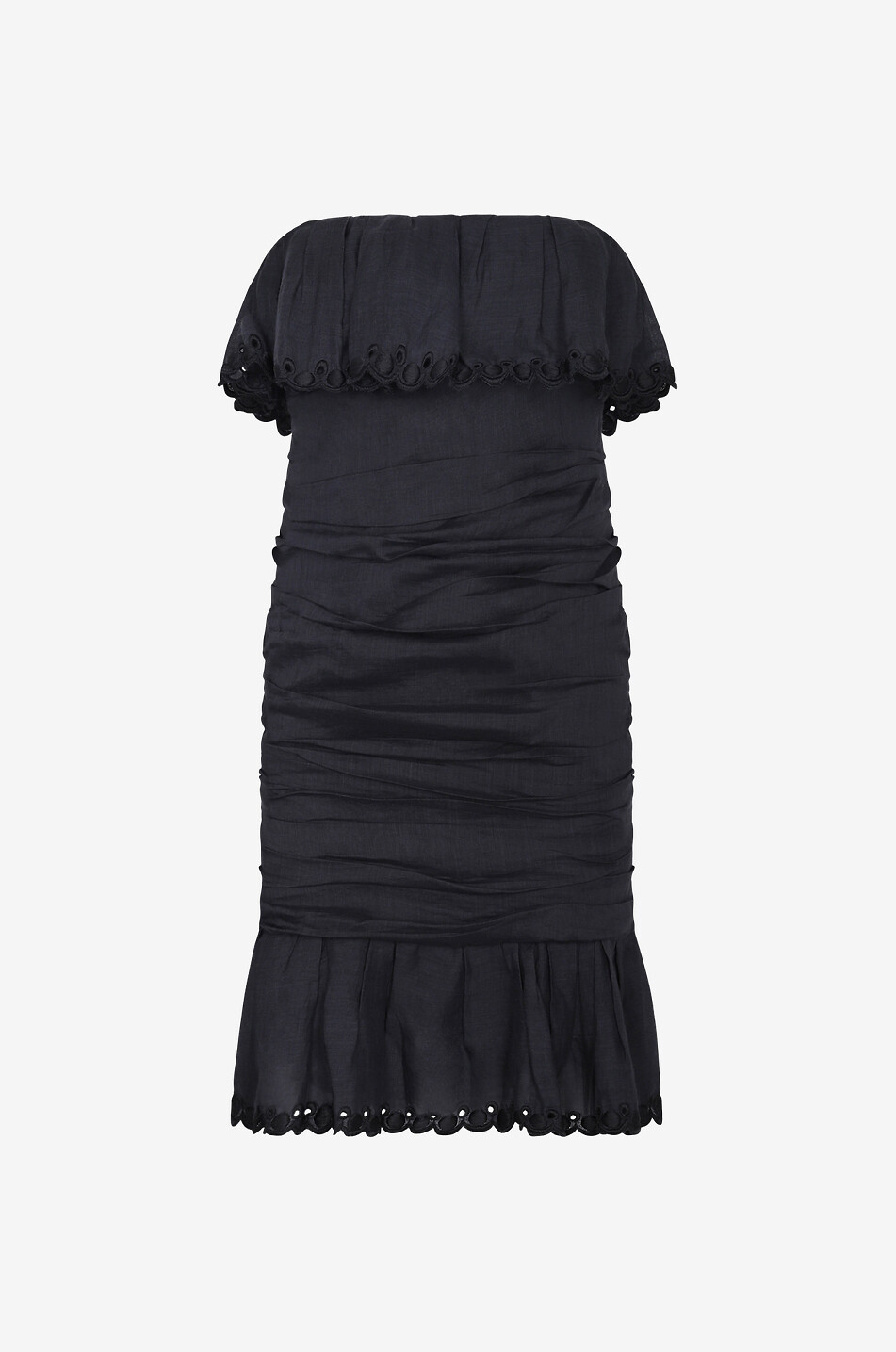 Mini robe bustier en ramie brodée Oxani