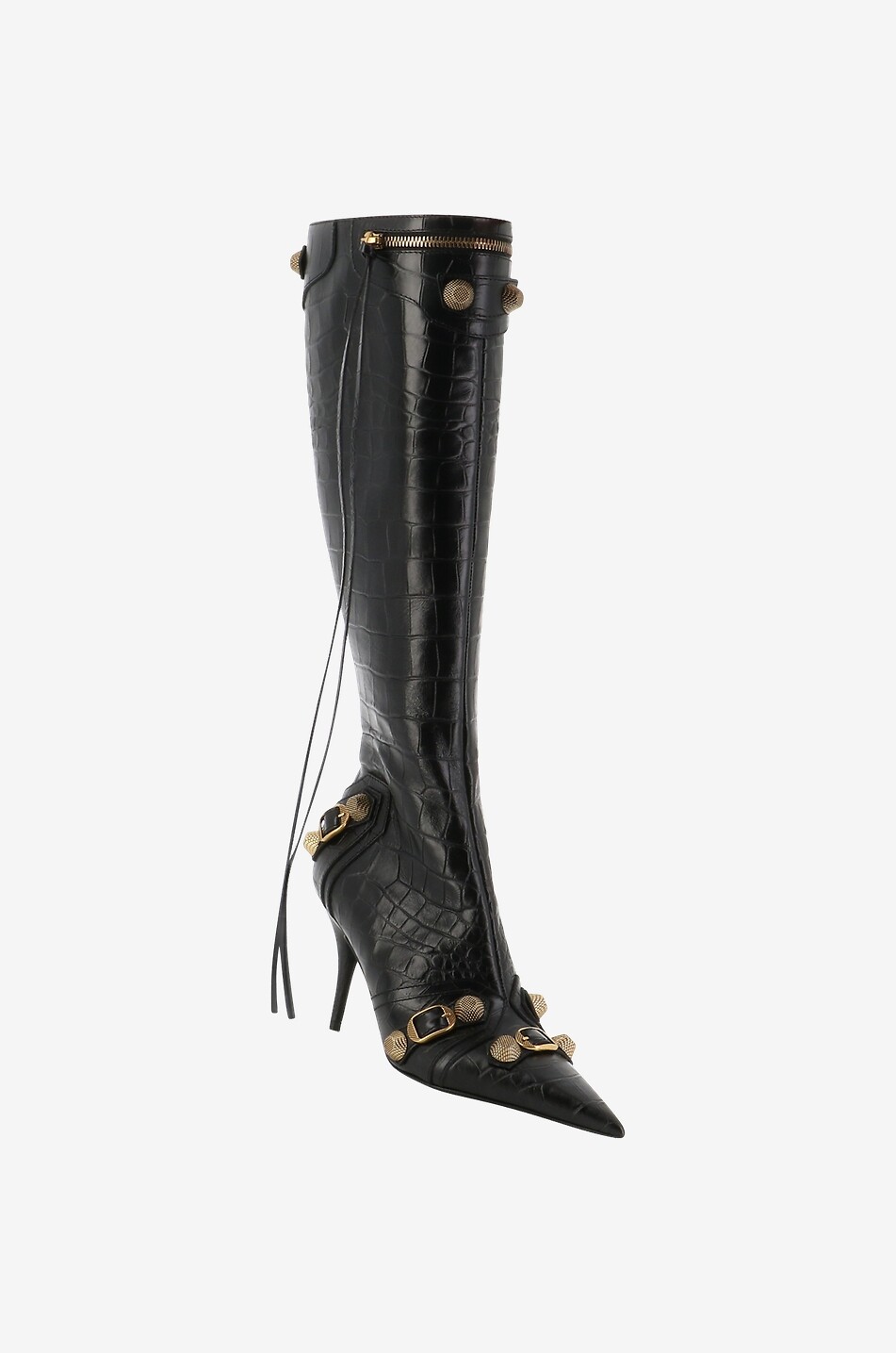 Cagole 90 heeled croc embossed leather boots