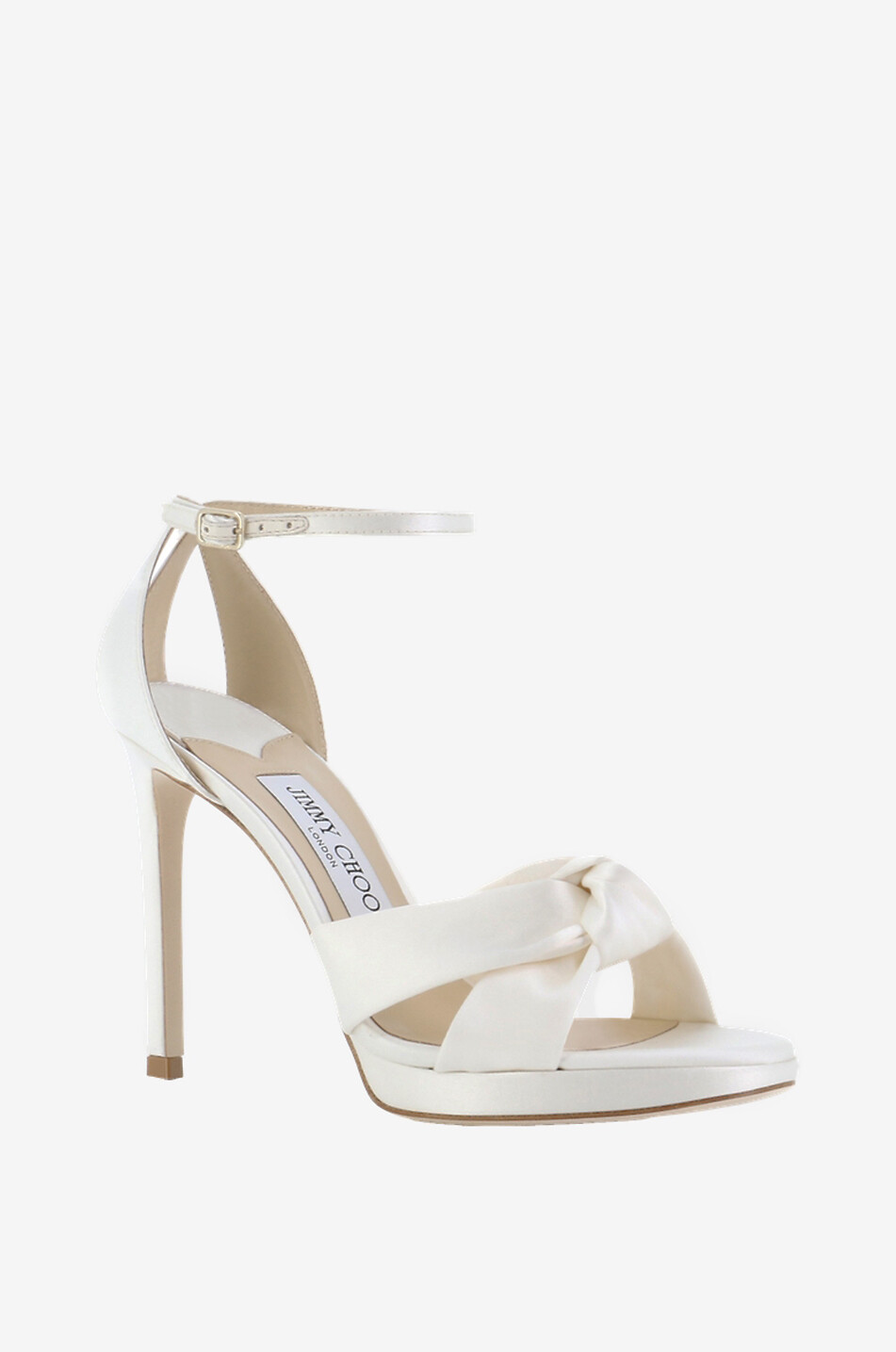 JIMMY CHOO Rosie 100 heeled platform satin sandals Women WHITE 1