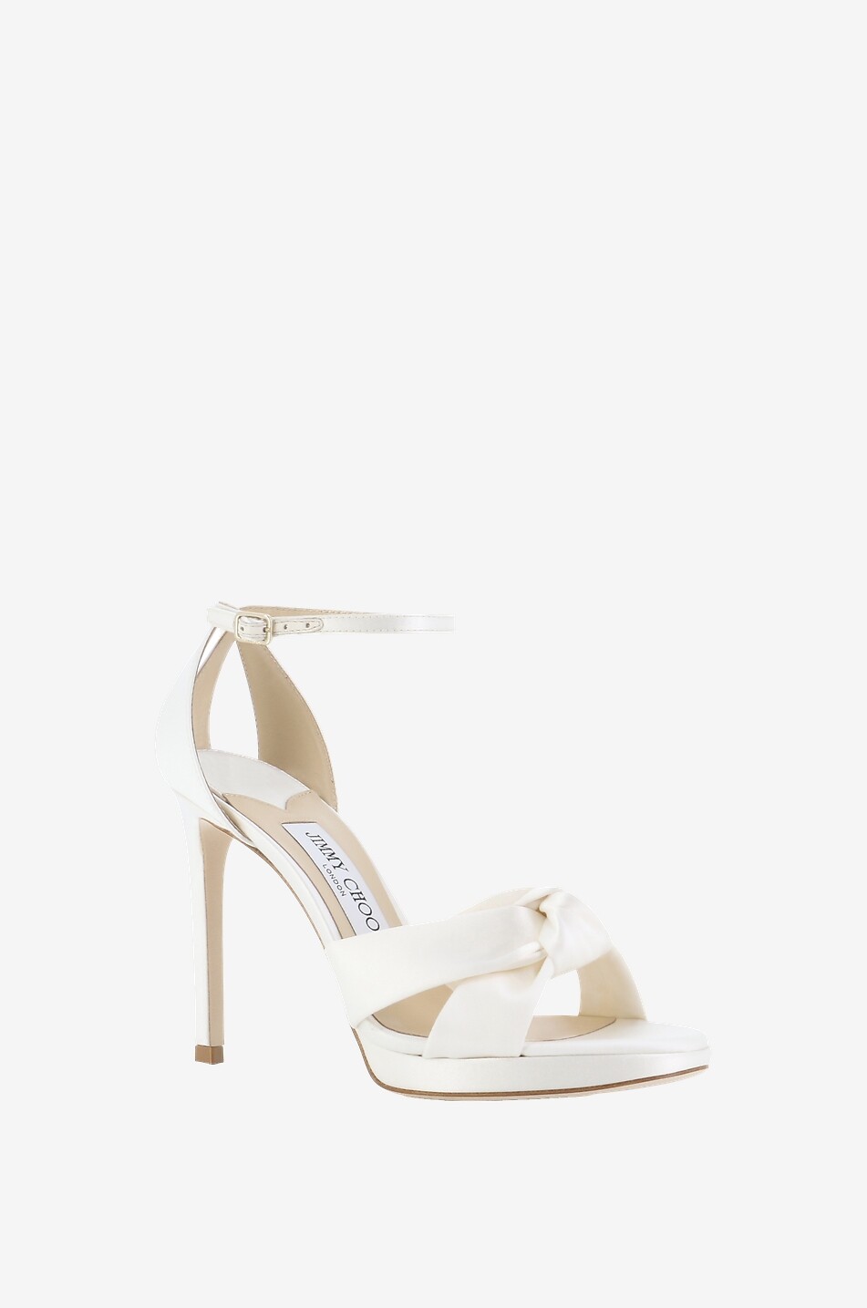 JIMMY CHOO Rosie 100 heeled platform satin sandals Women WHITE 1