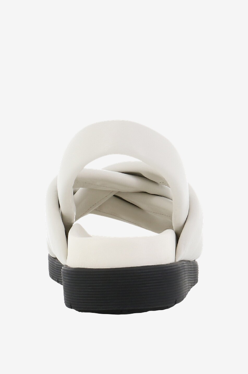 BONGÉNIE Sandales compensées en cuir nappa Yelm Femme BLANC CASSE 4