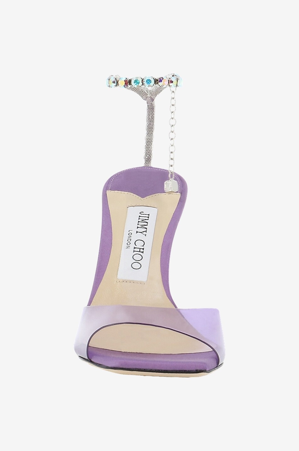 JIMMY CHOO Sandales en plexiglas et cristaux Saeda 100 Femme VIOLET 2
