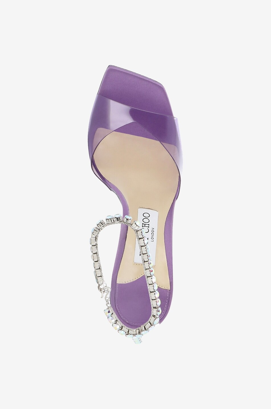 JIMMY CHOO Sandales en plexiglas et cristaux Saeda 100 Femme VIOLET 5