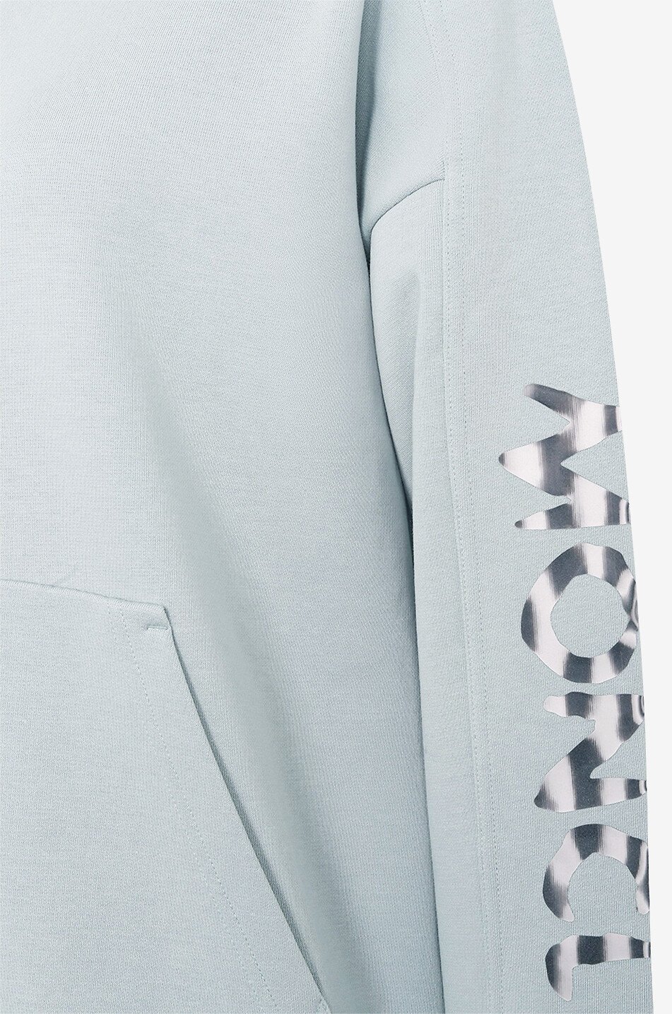 MONCLER Sweat-shirt oversize à capuche imprimé logo argenté Femme BLEU 3