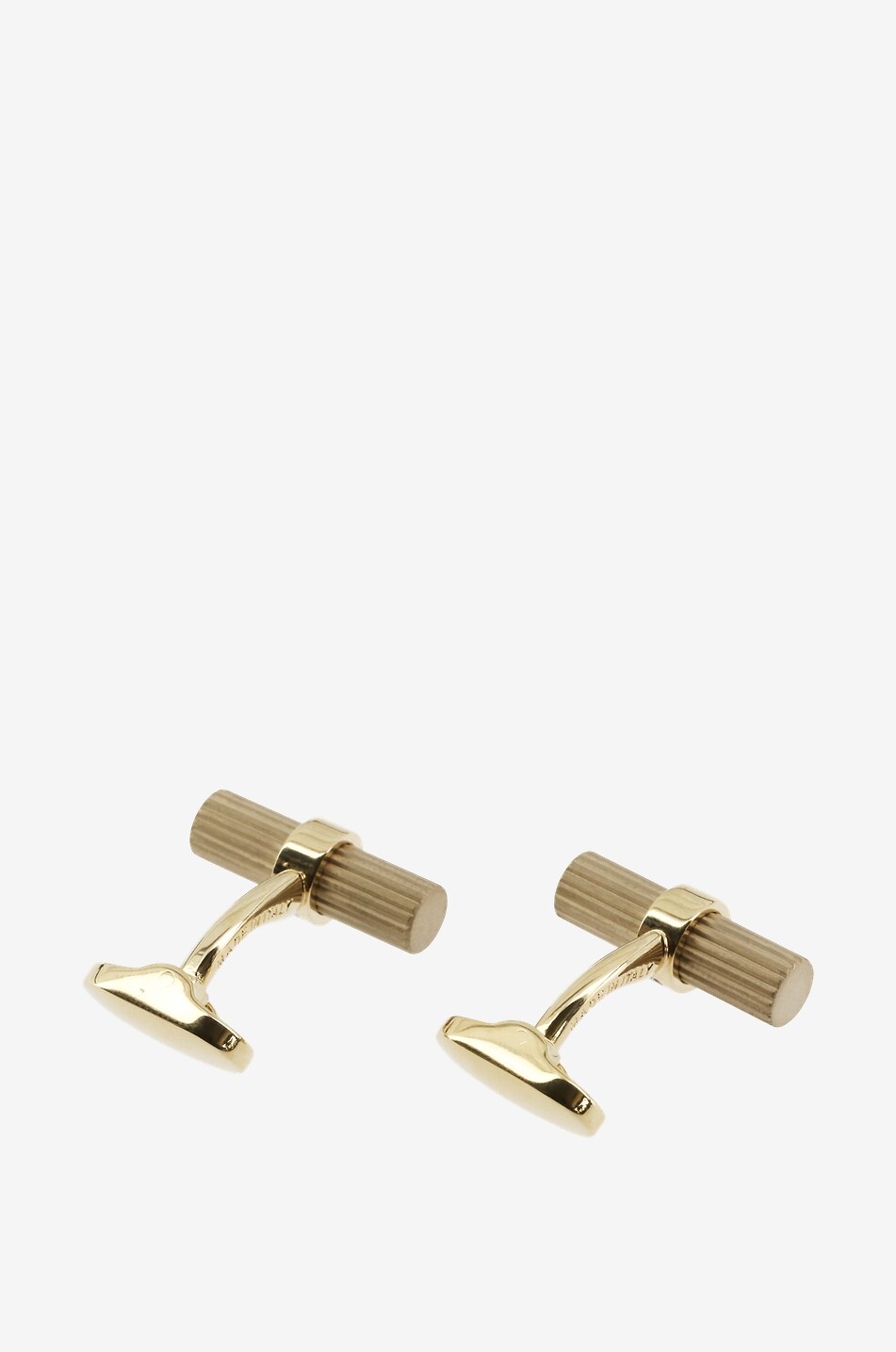 MON ART FIRENZE Rigato cylinder shaped cufflinks Men GOLDEN 2