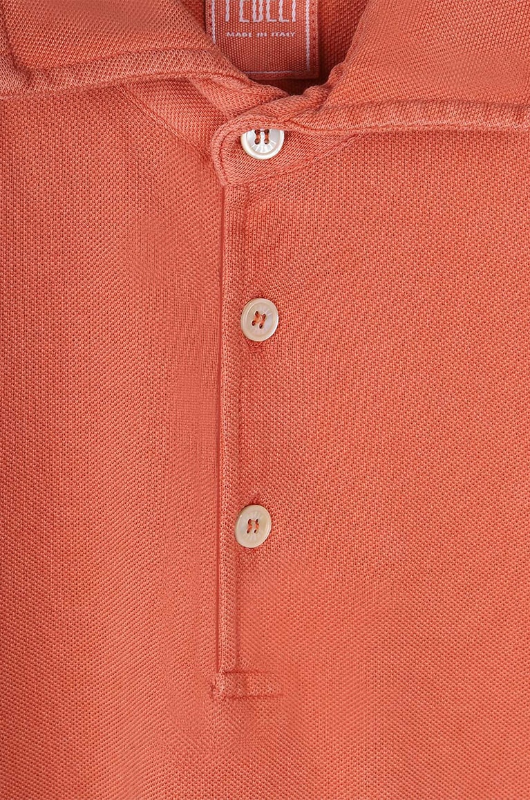 FEDELI Polo manches courtes en coton Tommy MM PI Homme ORANGE 3