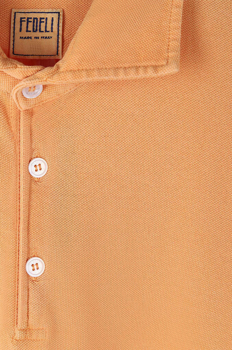 FEDELI Polo manches courtes en coton Tommy MM PI Homme ORANGE CLAIR 3