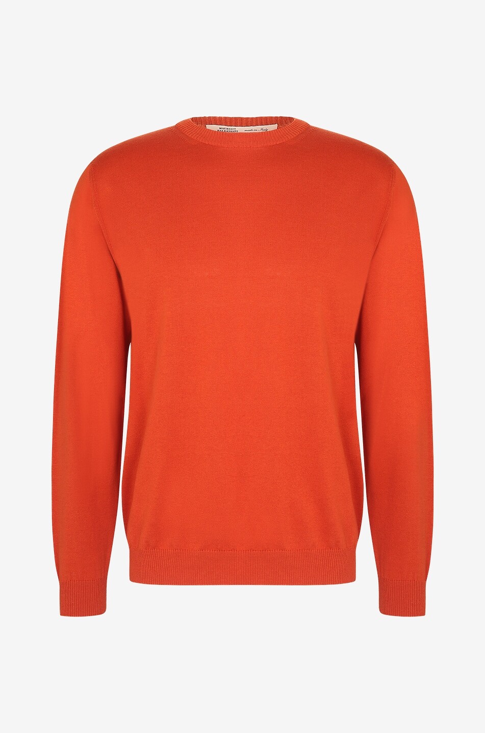 MAURIZIO BALDASSARI Pull à col rond en soie et coton Homme ORANGE MOYEN 1