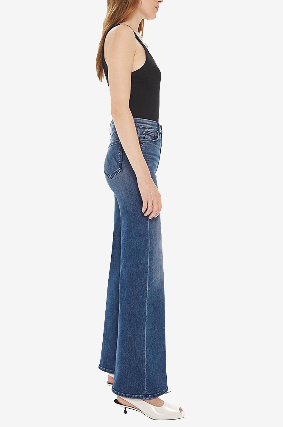 MOTHER High Waisted Roller Skimp cotton bootcut jeans Women MEDIUM BLUE 4