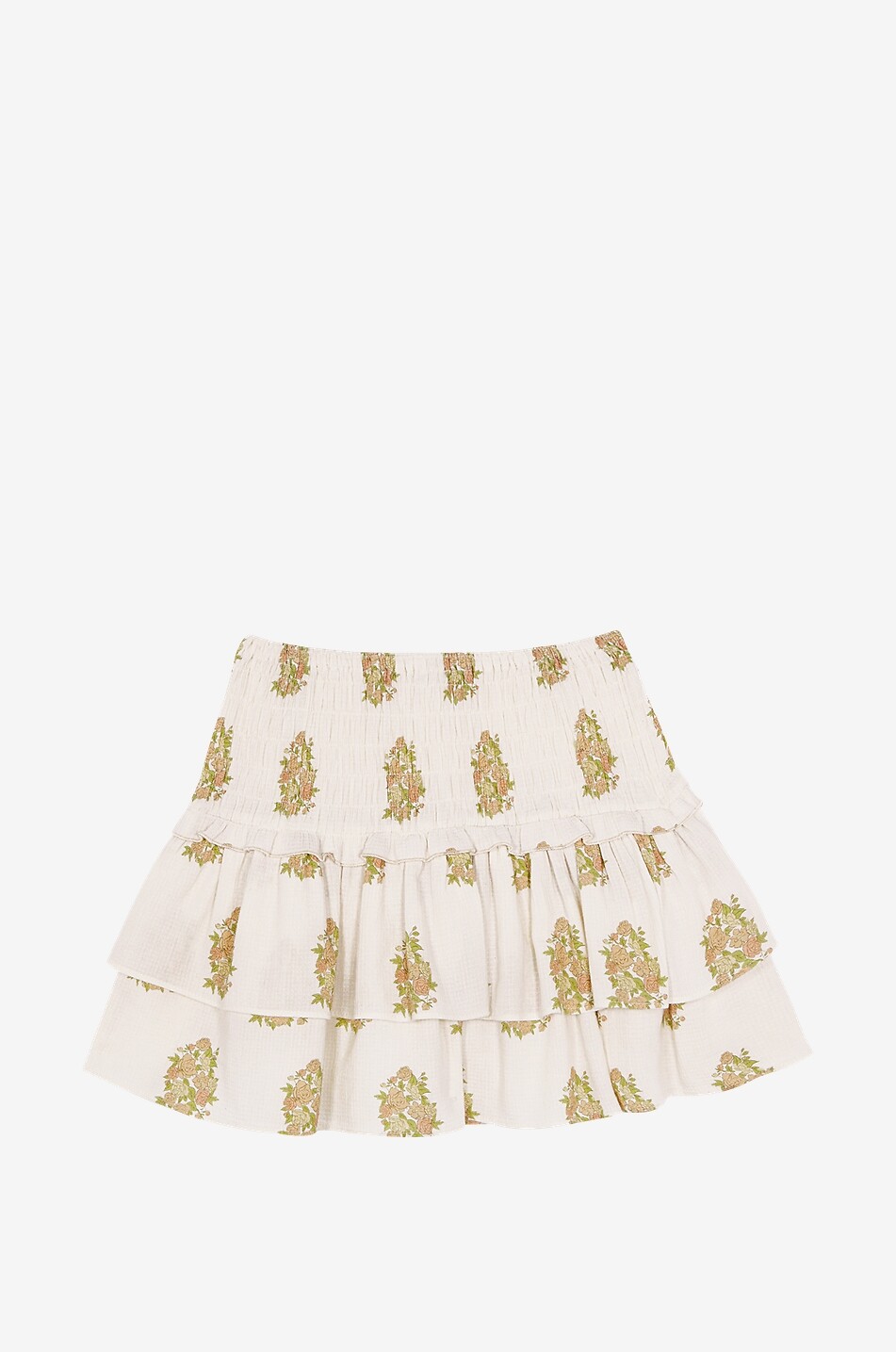 Jupe courte fleurie à volants étagés fille Loretta