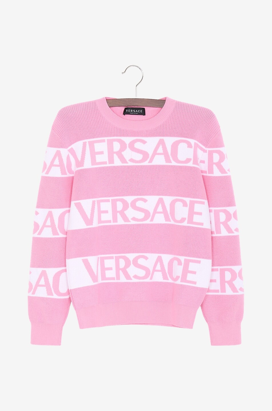 VERSACE Allover striped cotton girl's T-shirt