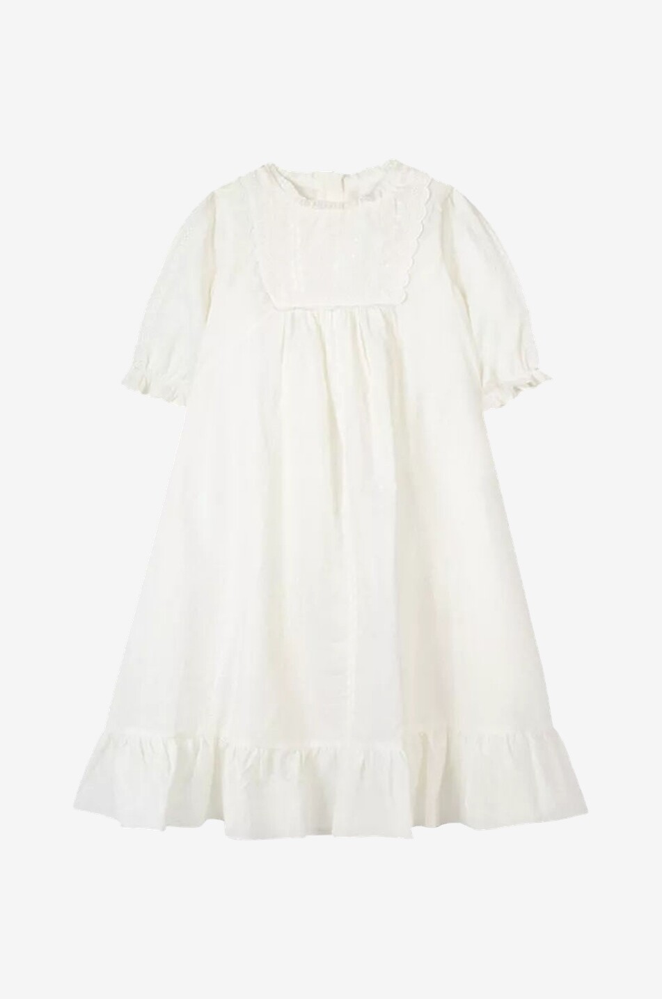 Embroidered cotton christening dress