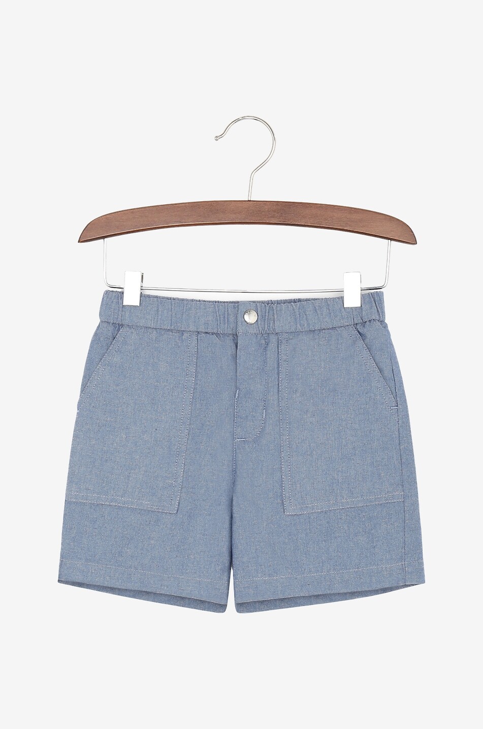 MONCLER Cotton canvas baby shorts Baby LIGHT BLUE 1