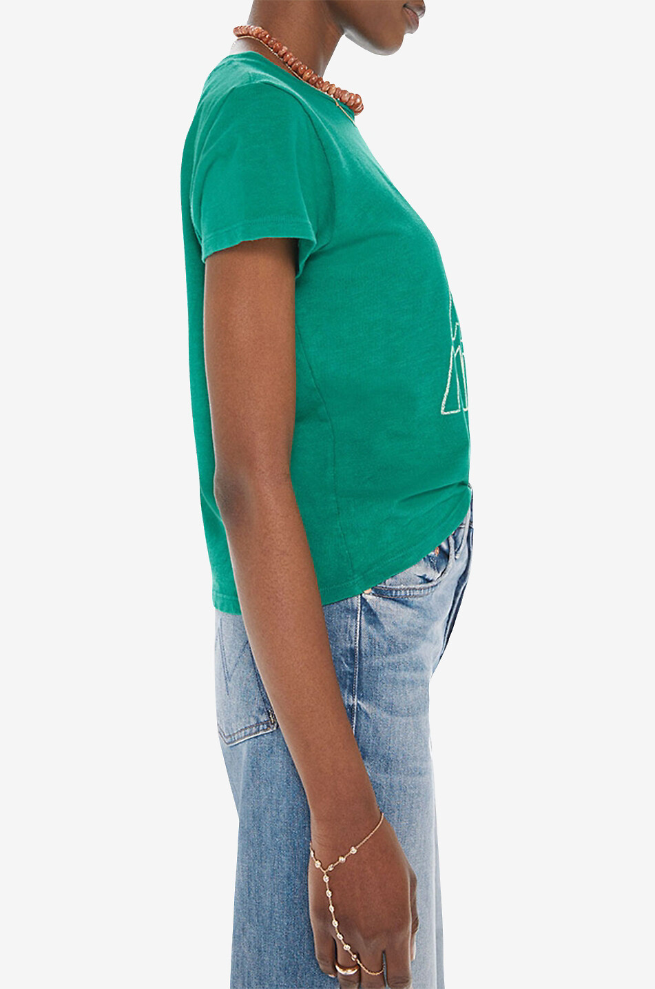 MOTHER T-shirt à manches courtes en coton The Lil Sinful Femme VERT 4