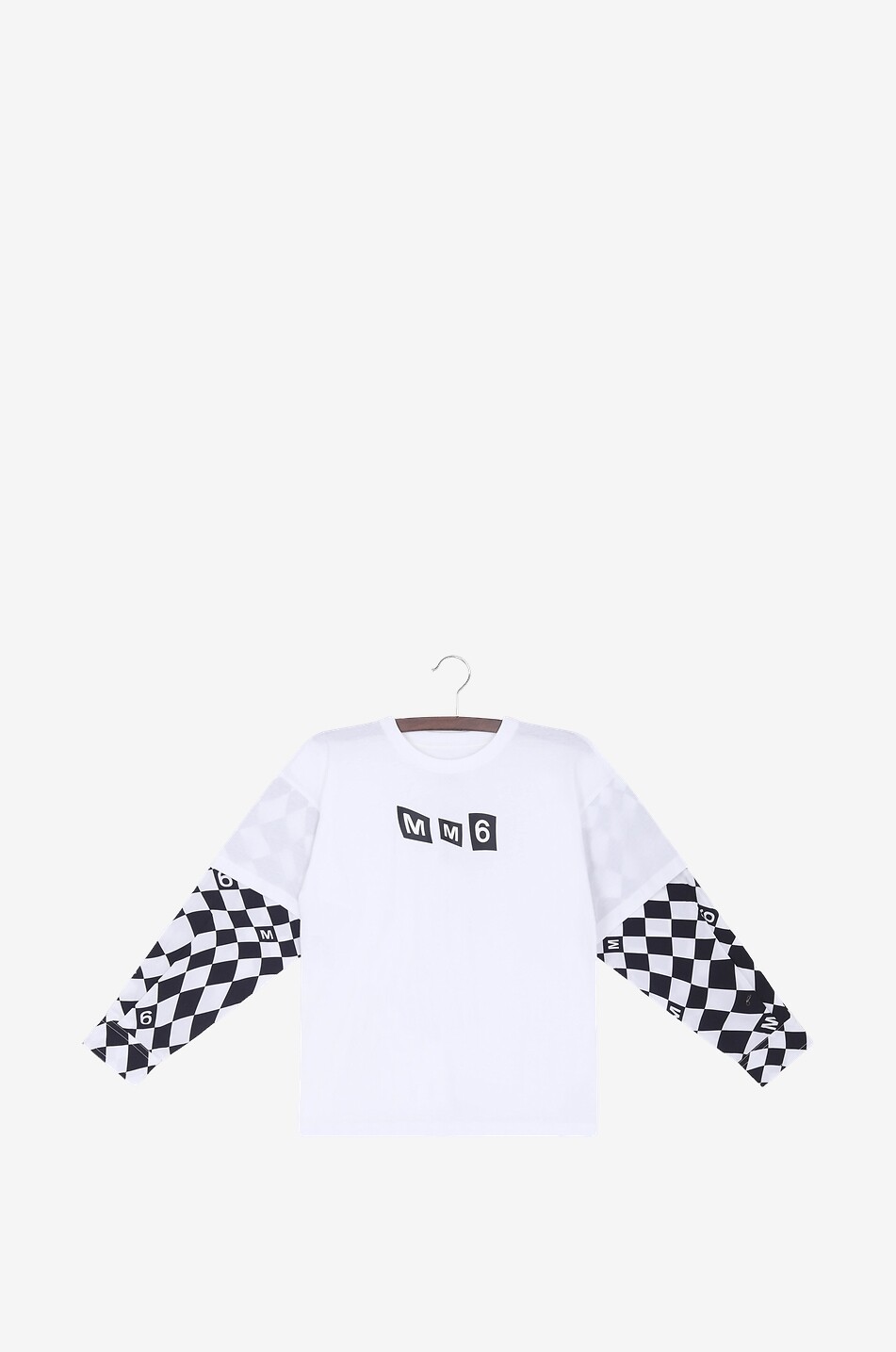 T-shirt garçon bi-matière MM6 Checkerboard