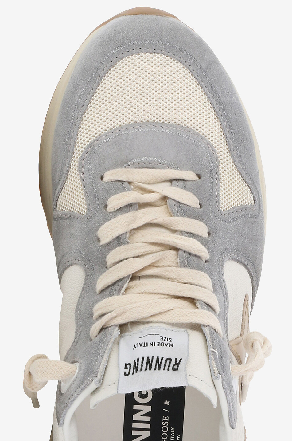 GOLDEN GOOSE Baskets basses multi-matières à paillettes Running Sole Femme BLANC 5