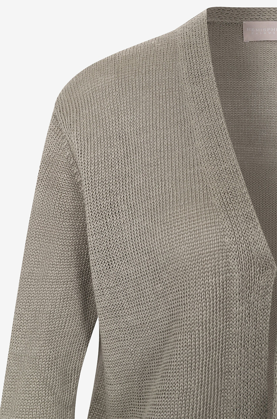HEMISPHERE Linen cropped cardigan Women KHAKI 3
