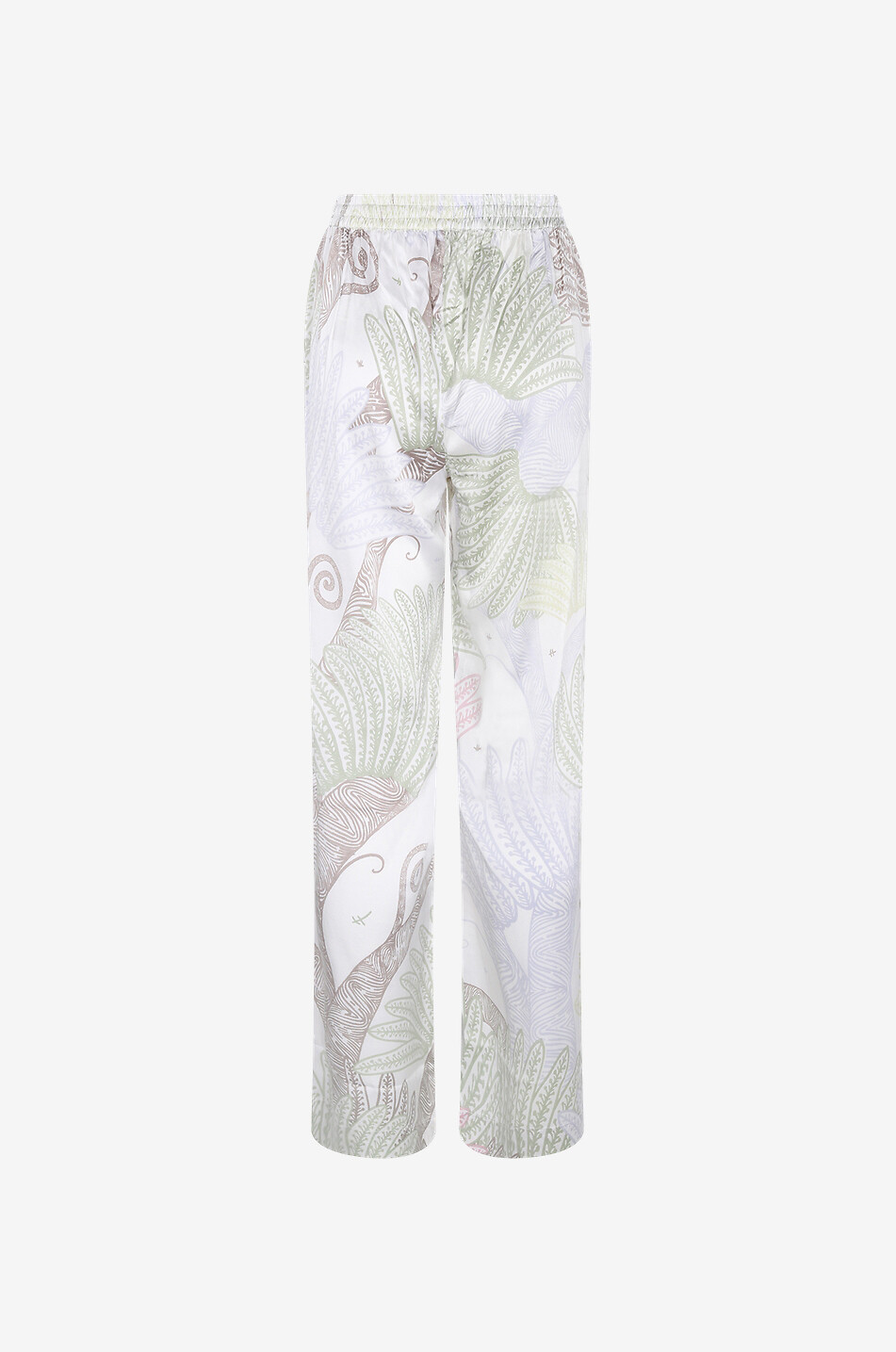 Pantalon à jambes larges en soie Flora