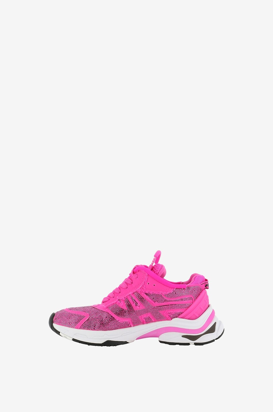 Baskets basses à lacets en nylon Race Strass