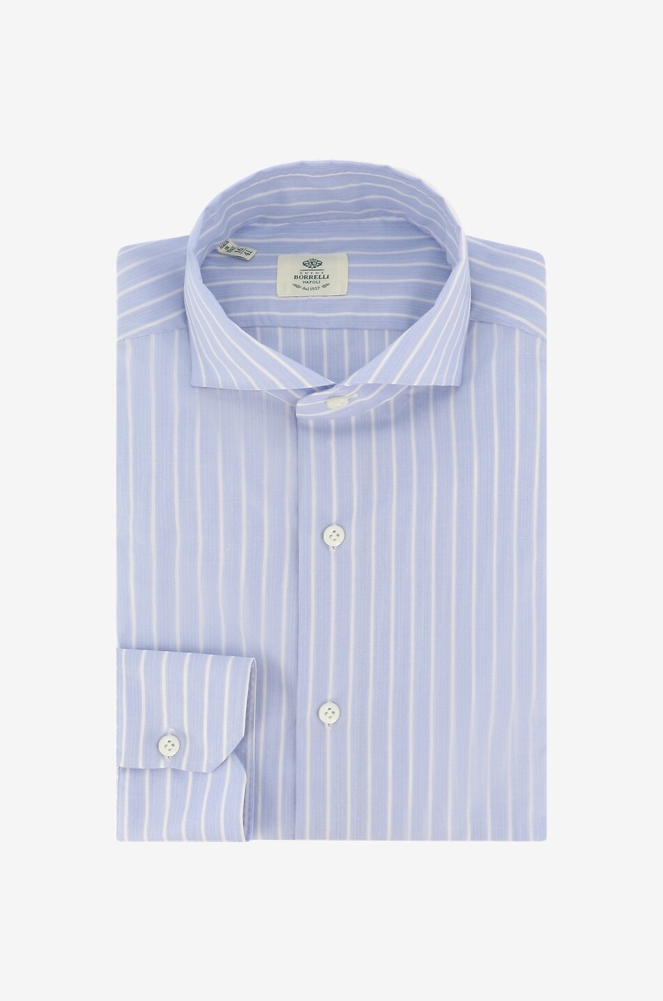 LUIGI BORRELLI Felice cotton long-sleeved shirt Men LIGHT BLUE 1