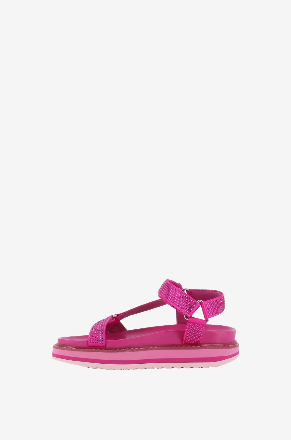 ASH Plateau-Sandalen aus Satin Ugo Strass Damen DUNKELROSA 4