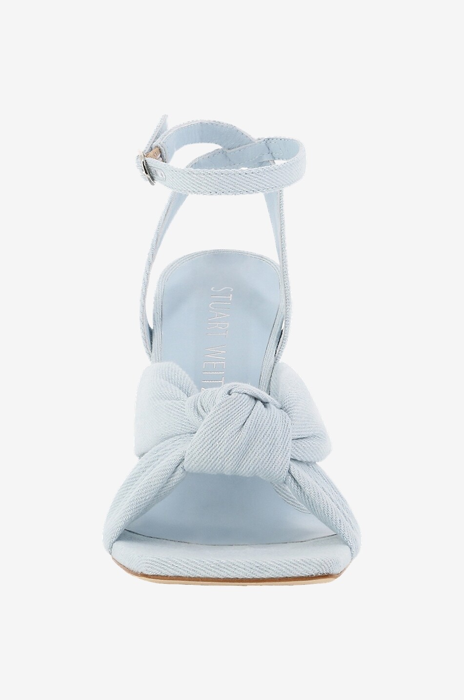 STUART WEITZMAN Sandales à talon en denim Playa 100 Femme BLEU CLAIR 2