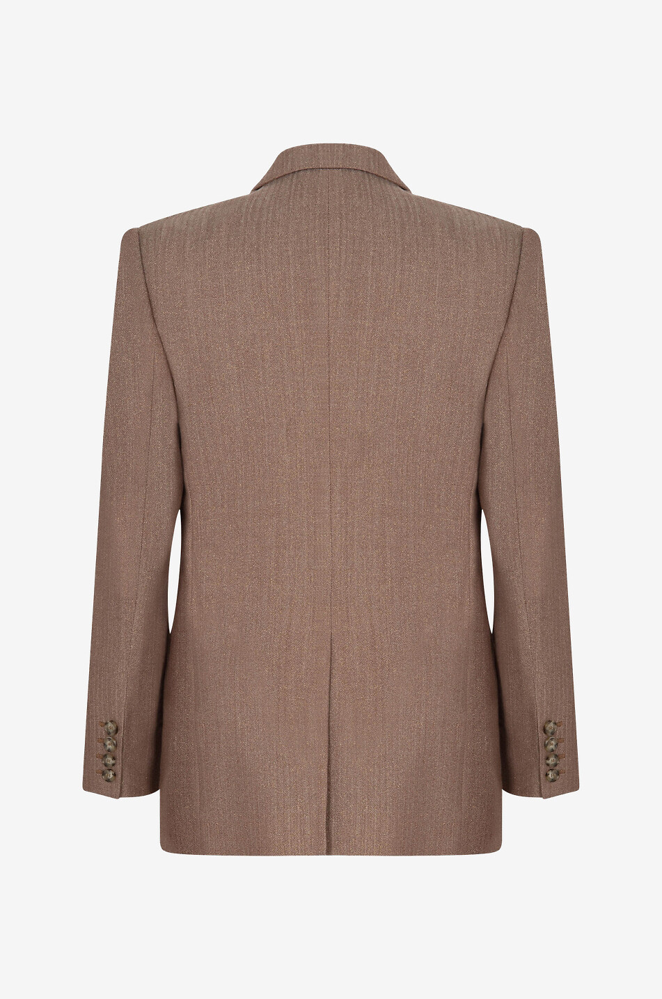 Glittering herringbone patterned wool blend blazer