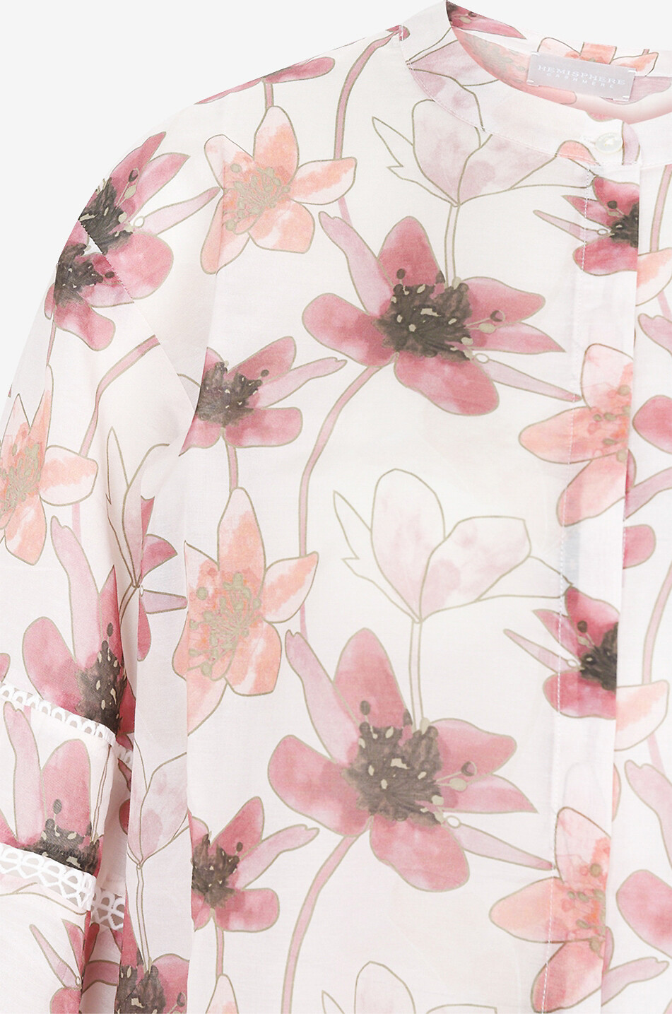 Langärmelige Bluse aus Baumwolle und Seide Limota