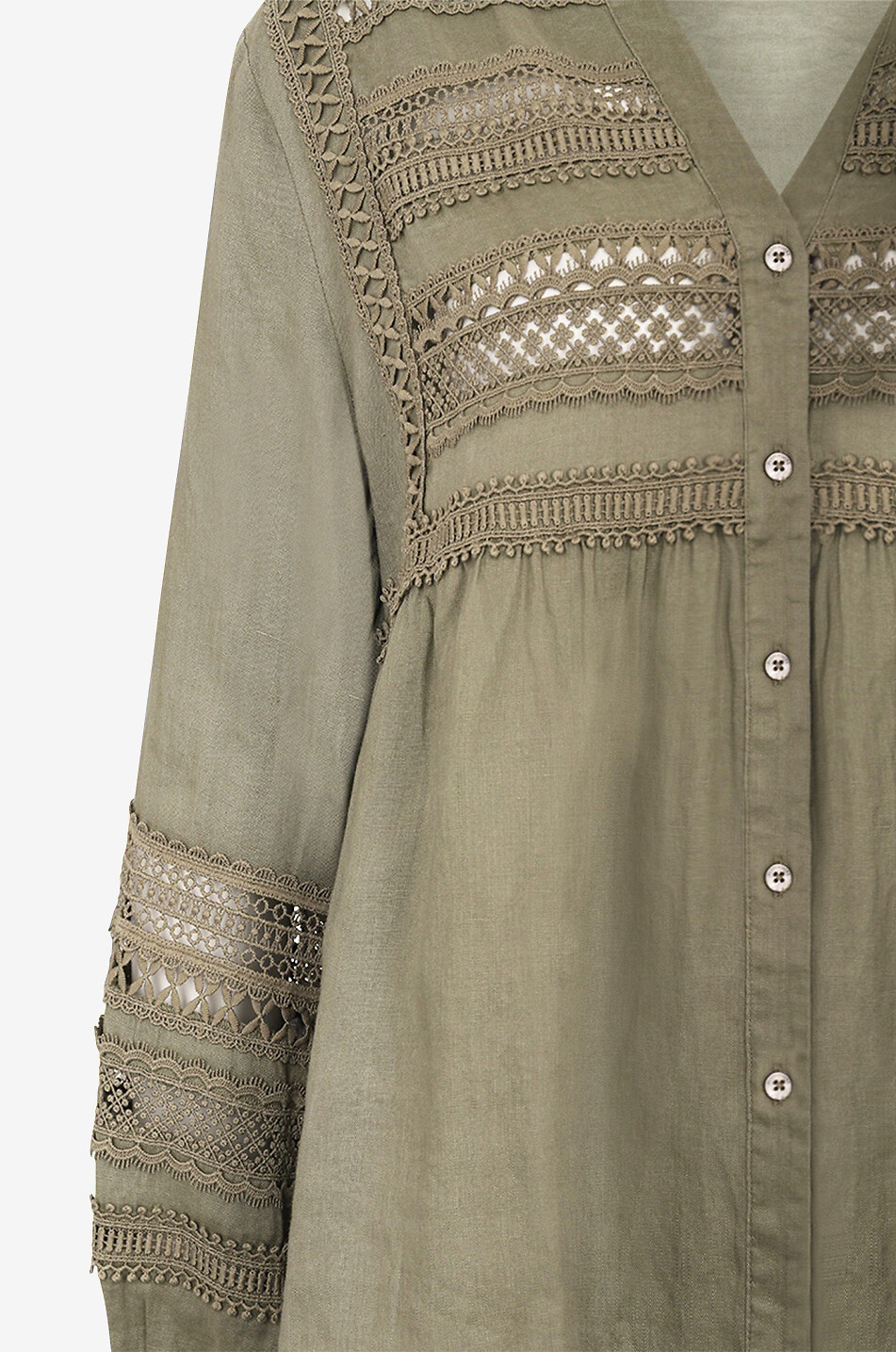 HEMISPHERE Langärmelige Bluse aus Leinen Rule Damen KHAKI 3