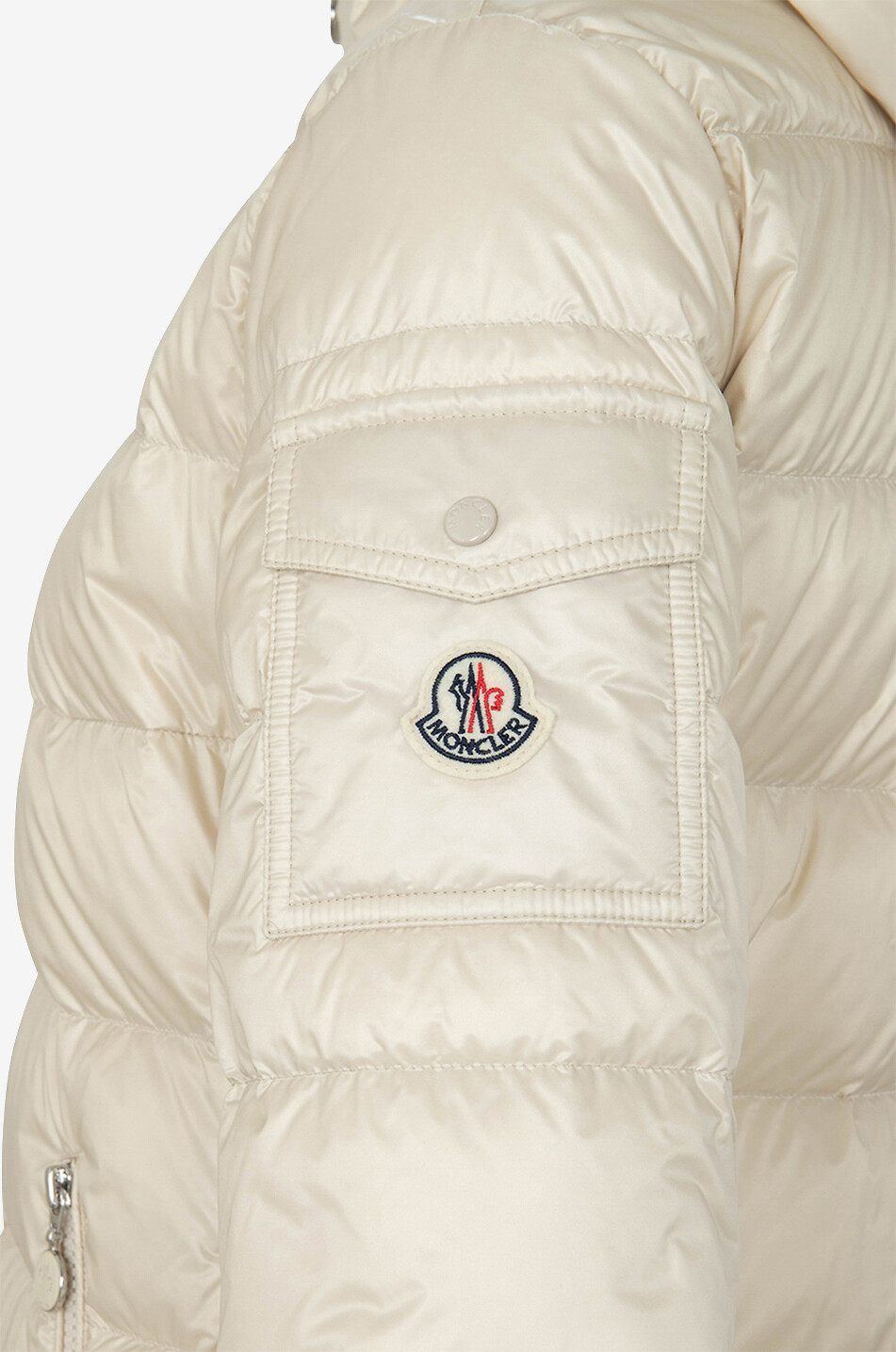 MONCLER Glements mid-length hooded down jacket Women Light beige 3