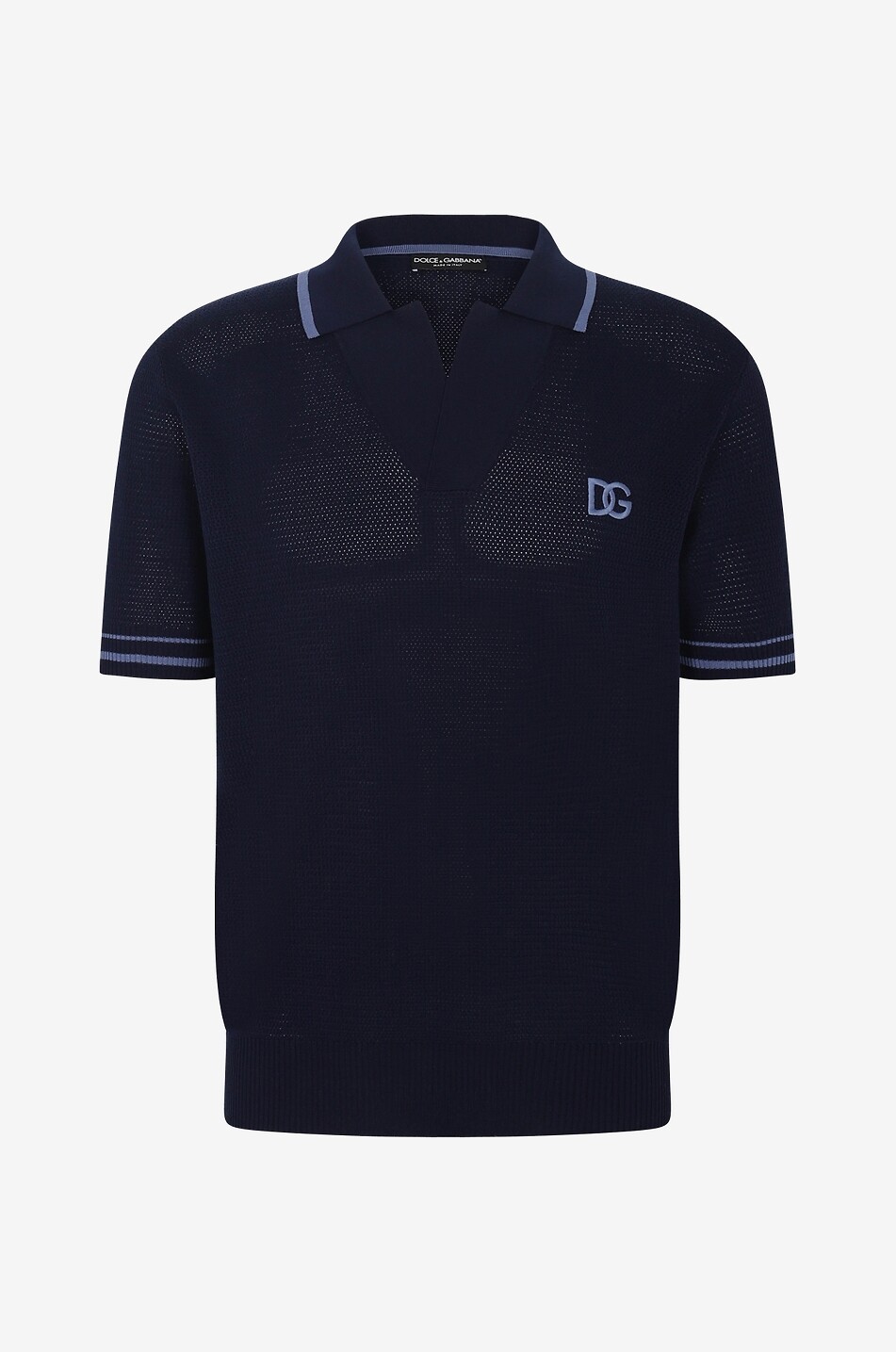 DG embroidered net knit polo shirt