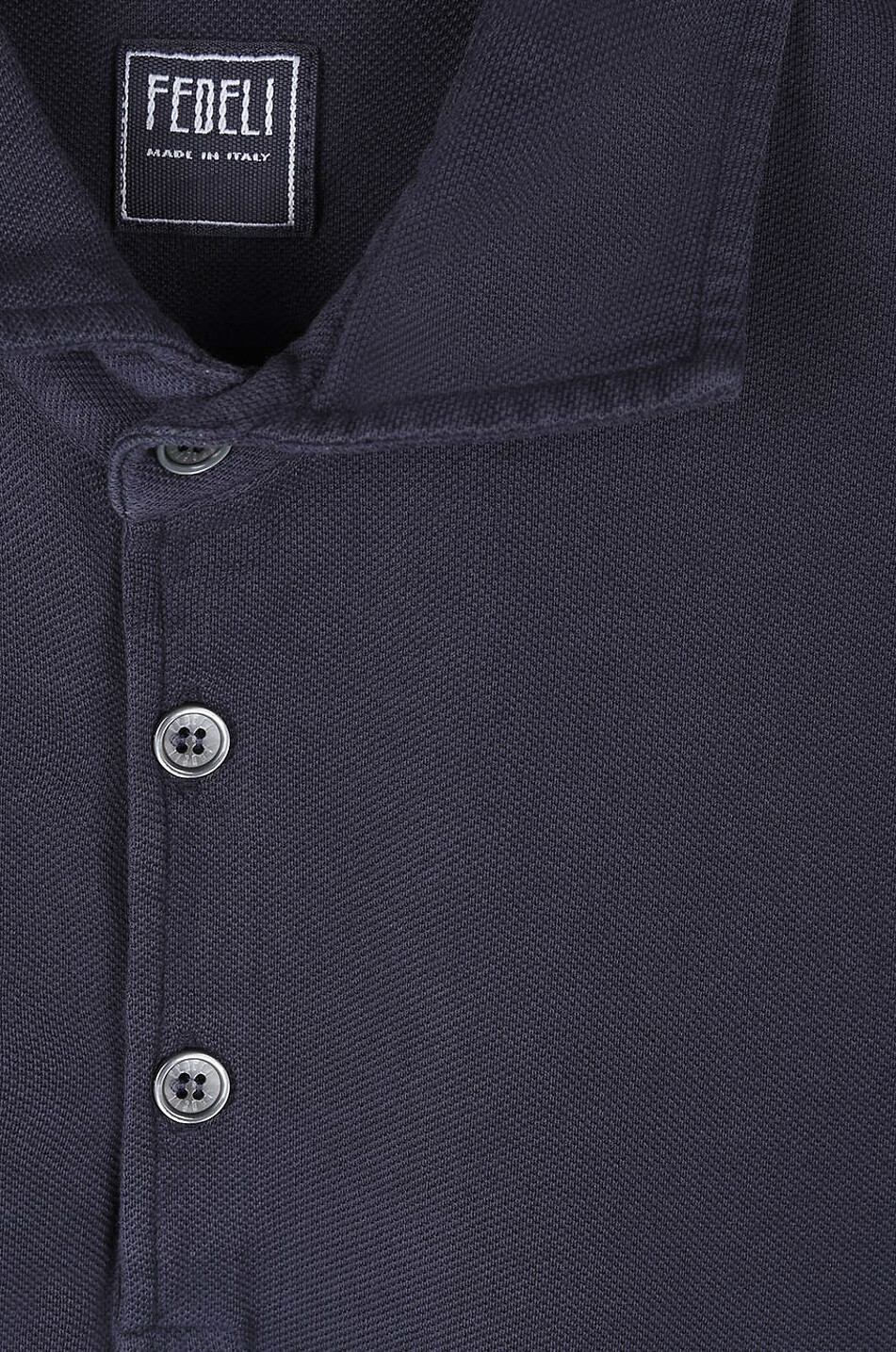 FEDELI Tommy MM PI cotton short-sleeved polo shirt Men DARK BLUE 3