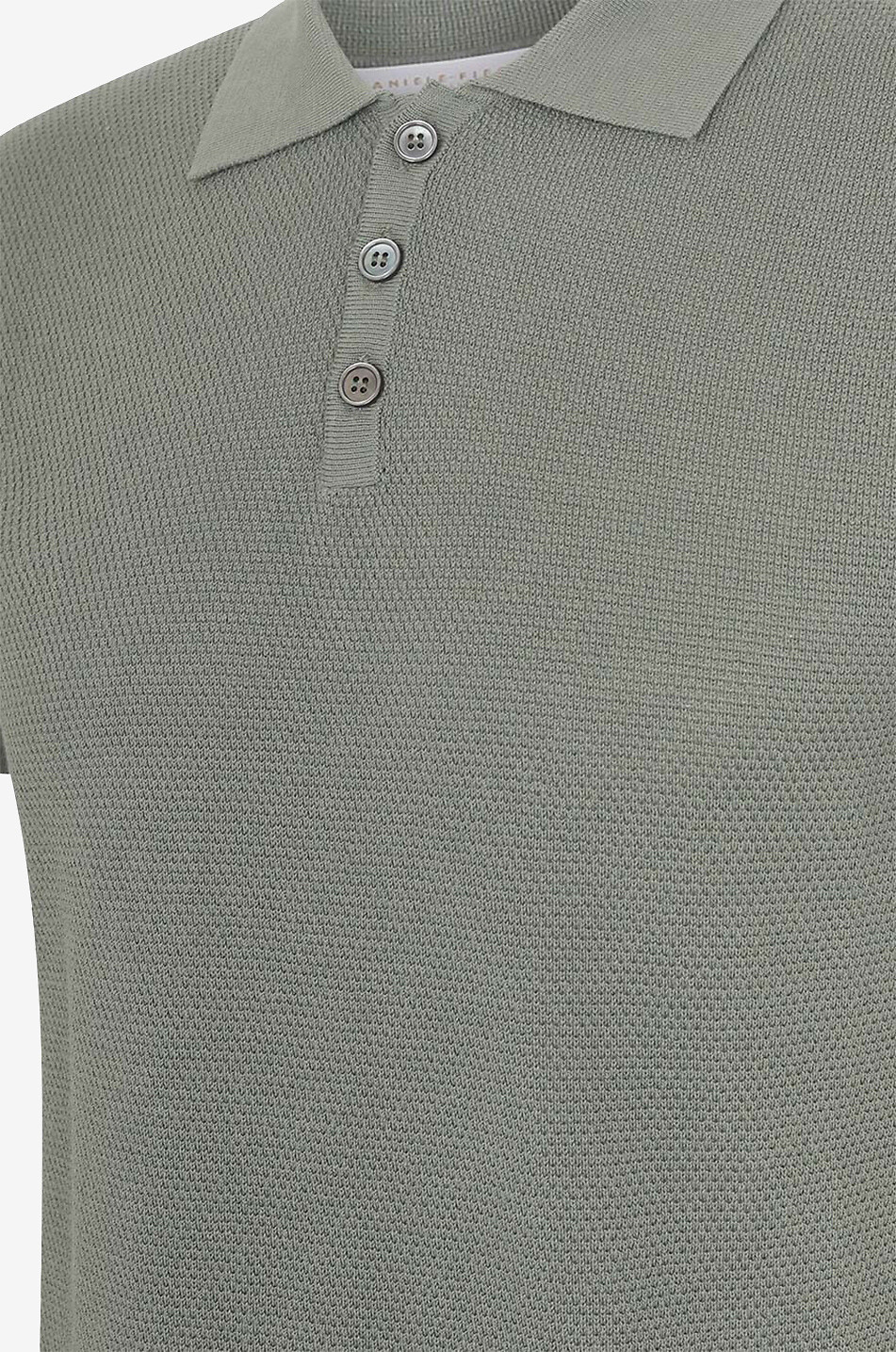 DANIELE FIESOLI Kurzärmliges texturiertes Poloshirt aus Baumwolle Herren DUNKELGRÜN 3