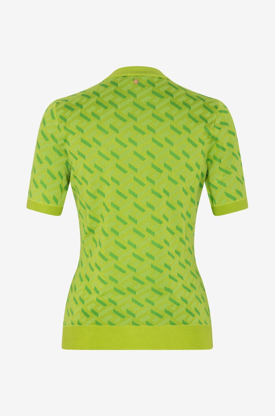 Pull jacquard à manches courtes en soie La Greca