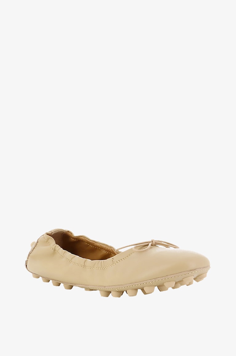TOD'S Bubble nappa leather ballet flats with spikes Women BEIGE 1