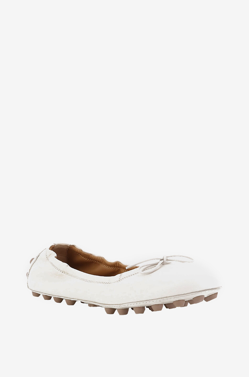 Bubble nappa leather ballet flats with spikes