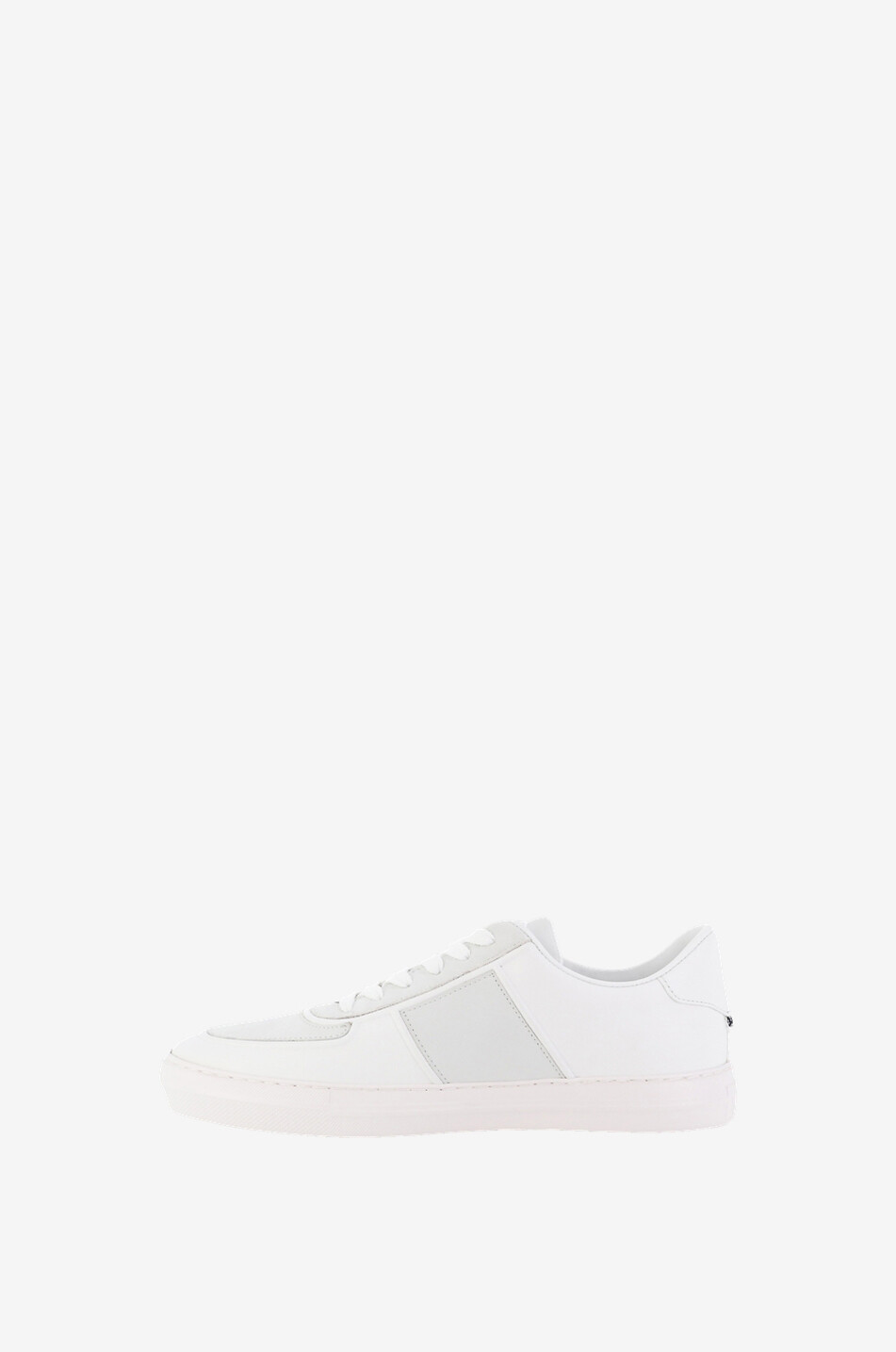 MONCLER Baskets basses à lacets en cuir lisse Neue York Homme BLANC 3