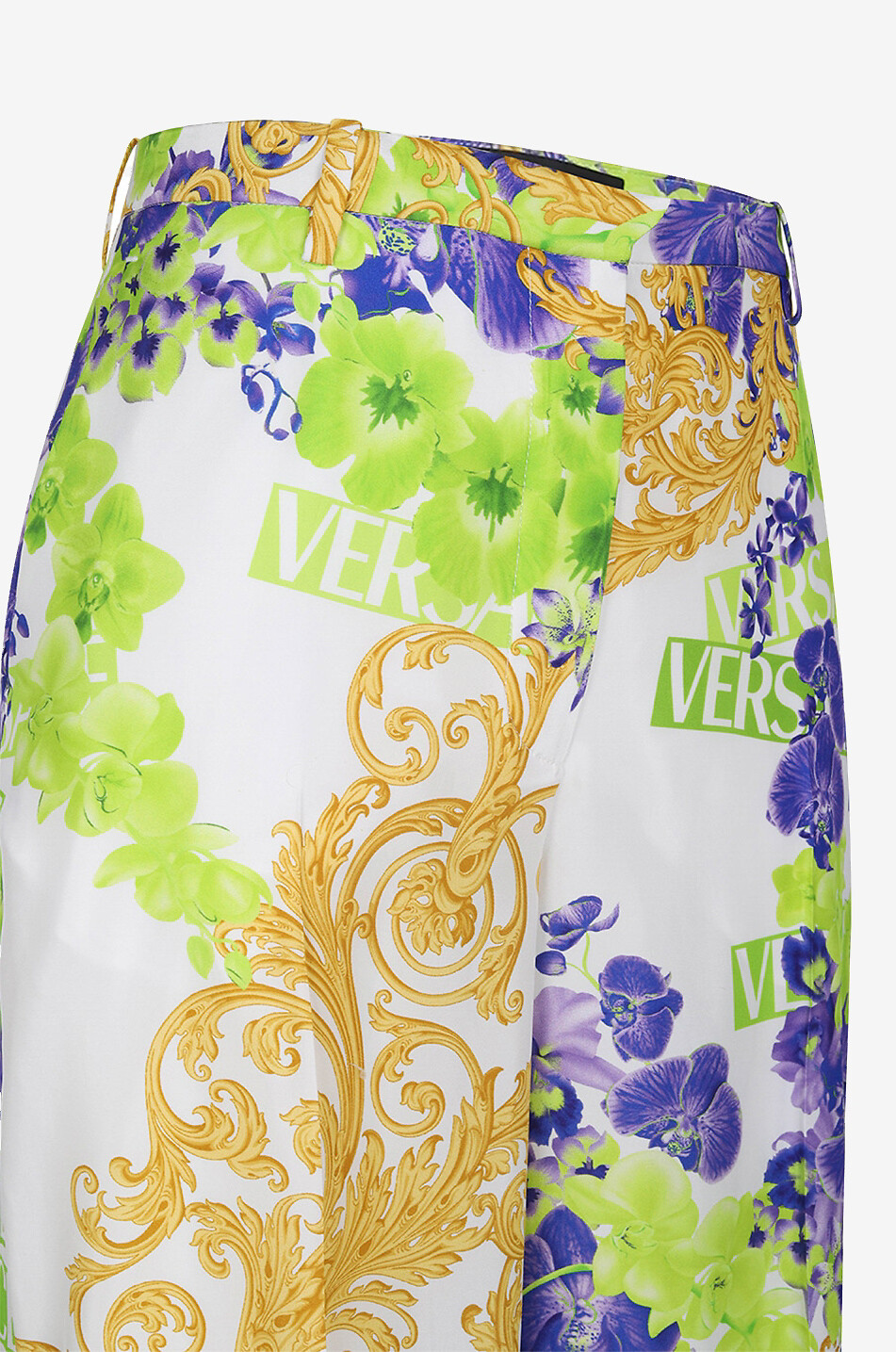 Fliessende bedruckte weite Hose Medusa Orchid
