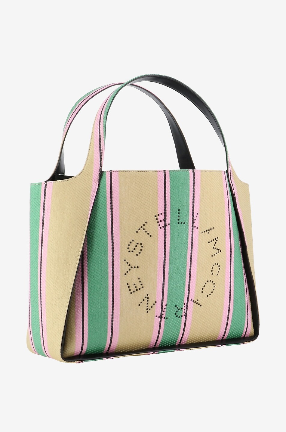 STELLA McCARTNEY Shopper aus gestreiftem Bast Stella Logo Damen BUNT 2
