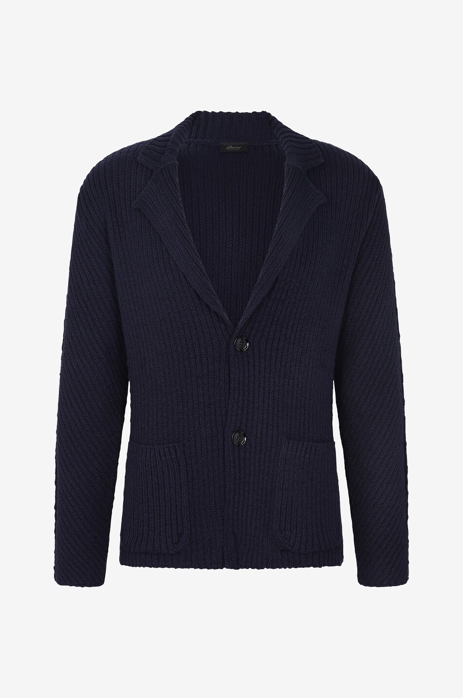 Rippstrick-Baumwoll-Cardigan im Blazer-Look
