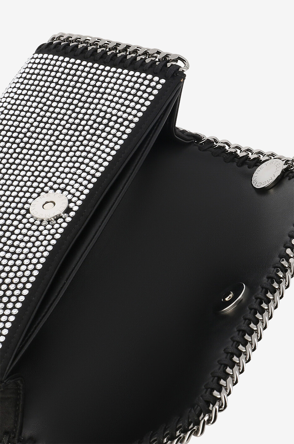 STELLA McCARTNEY Pochette en satin et cristaux Falabella Femme NOIR 5