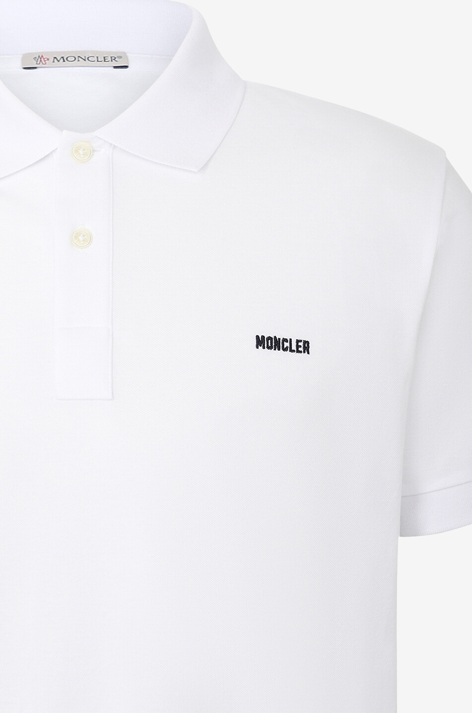 MONCLER Polo à manches courtes en coton piqué brodé MONCLER Homme BLANC 3