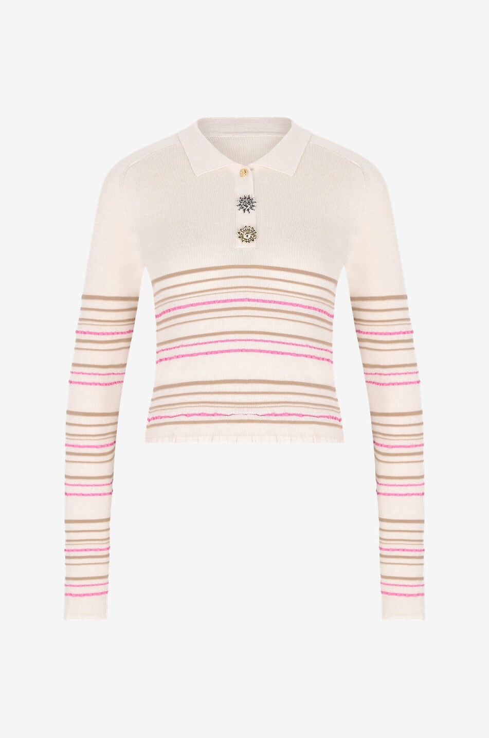La maille Aouro striped knit polo shirt