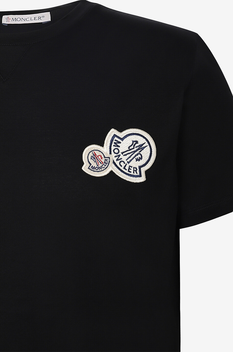 MONCLER T-shirt en jersey à double patch Homme NOIR 3