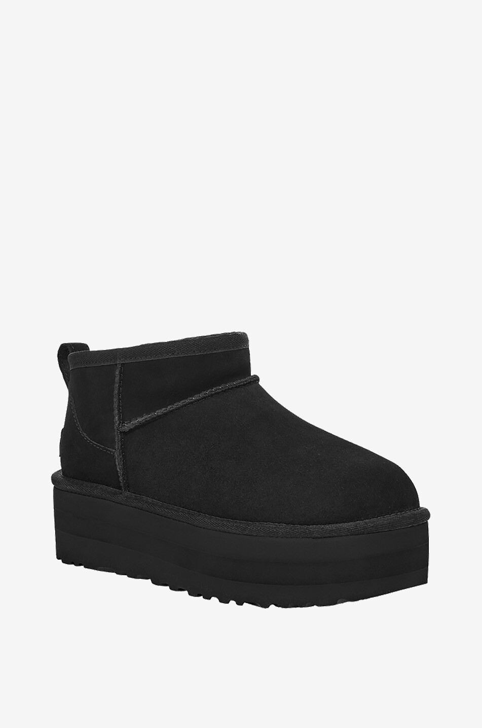 UGG Classic Ultra Mini Platform shearling lined suede ankle boots Women BLACK 1